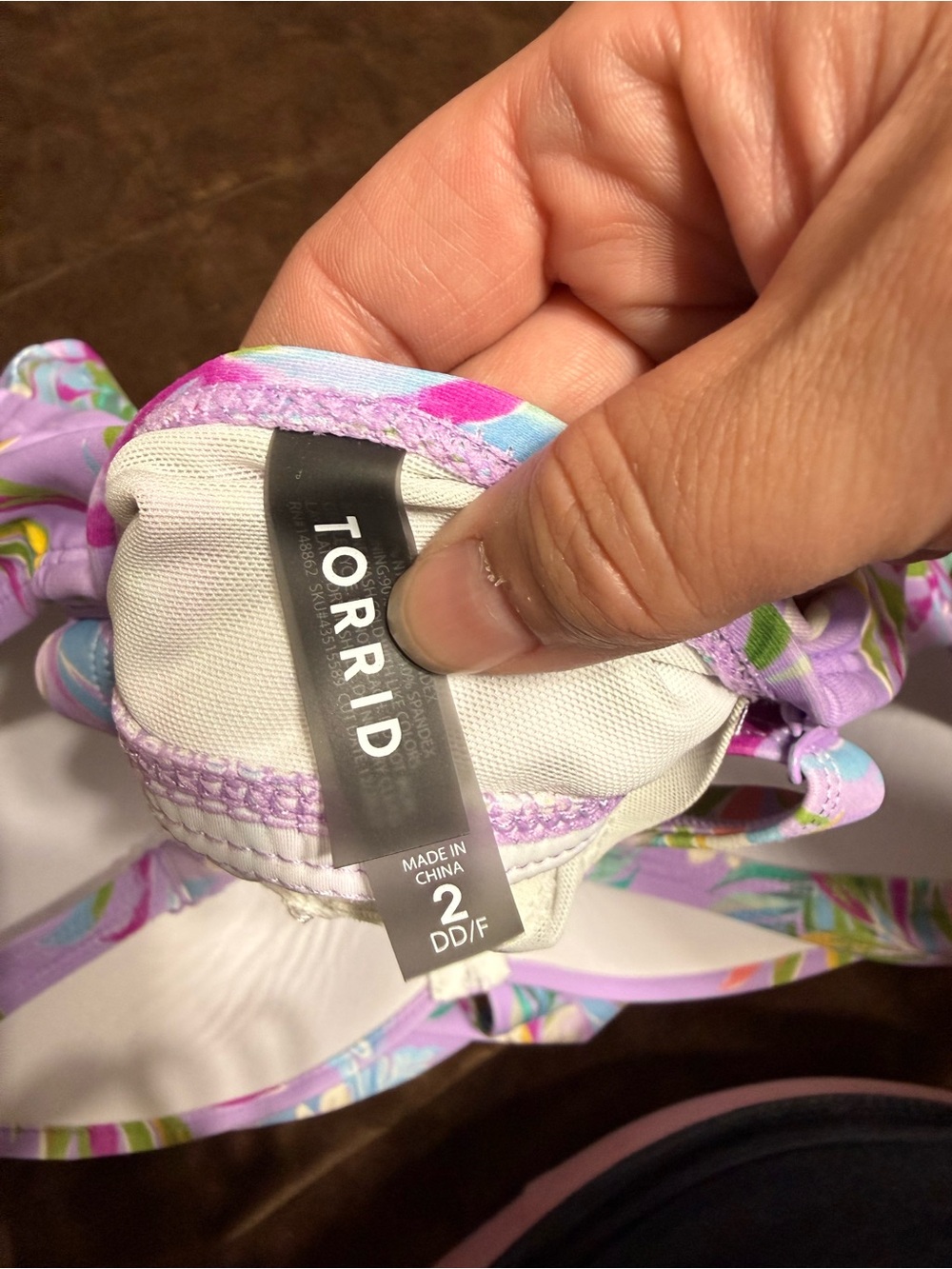 Woman’s size 2x torrid Lavender Tropical Floral Tankini Top - Picture 8 of 14